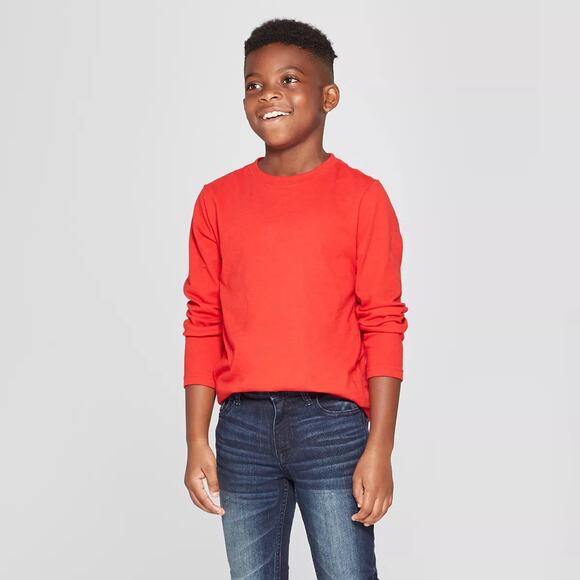 Boys' Long Sleeve T-Shirt - Cat & Jack™, Size 10 - Picture 1 of 2